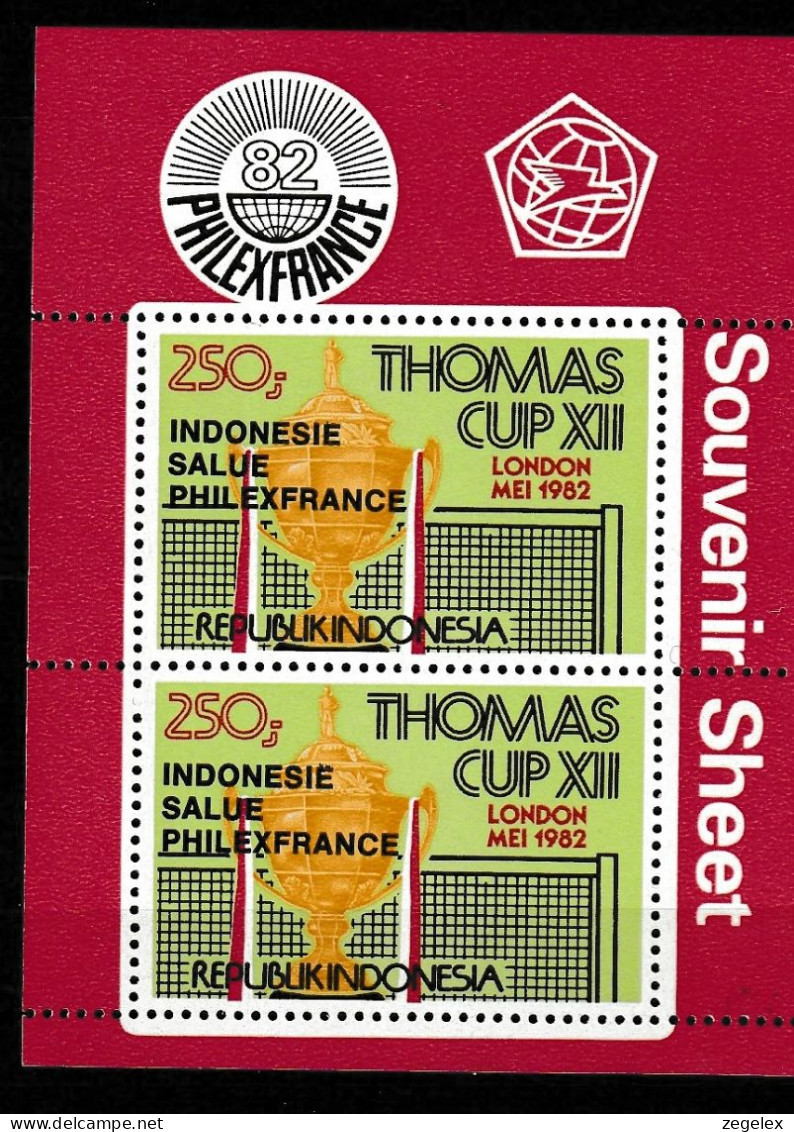 Indonesia 1982, Thomas Cup - Tennis ,ZBL 1113 (Bloc 50) MNH/** Postfris - Indonesië