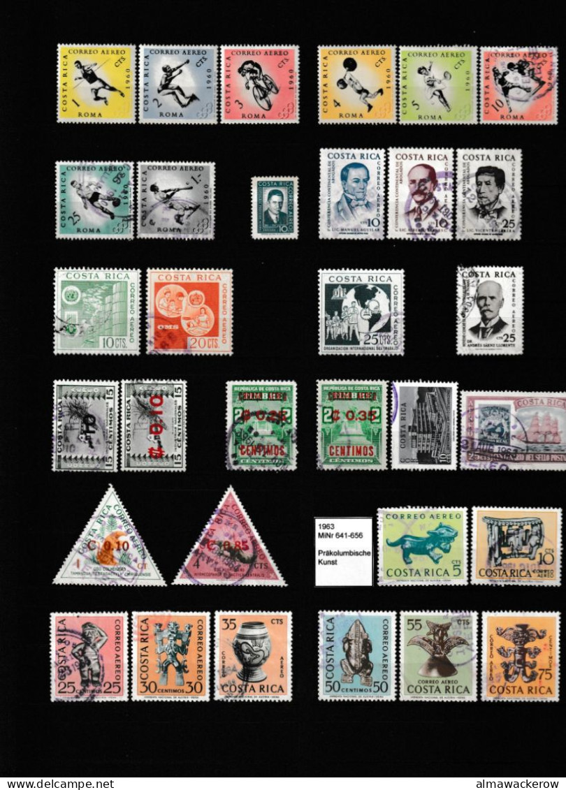 Costa Rica 1862-2002 collection of stamps from the first issue, mainly used o, some mint (*)/*/**