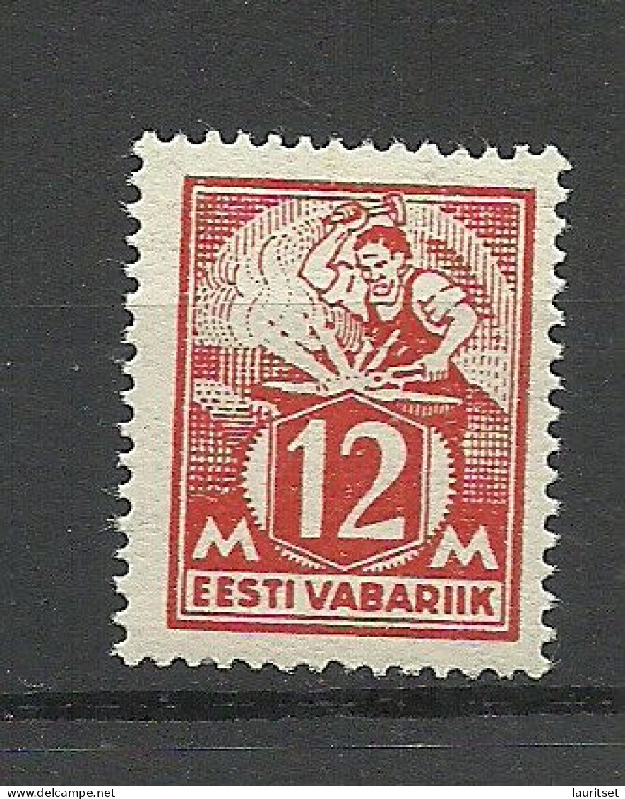 ESTLAND Estonia 1925 Michel 57 IV (thick Paper Type) MNH - Estonia