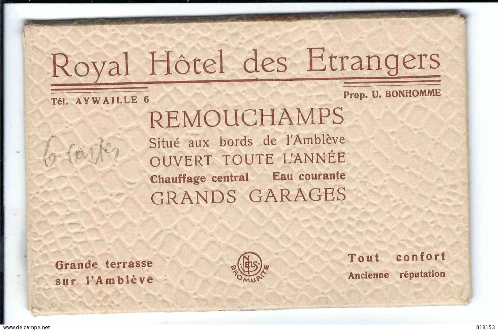 REMOUCHAMPS  Royal Hôtel Des Etrangers   6 Cartes - Aywaille