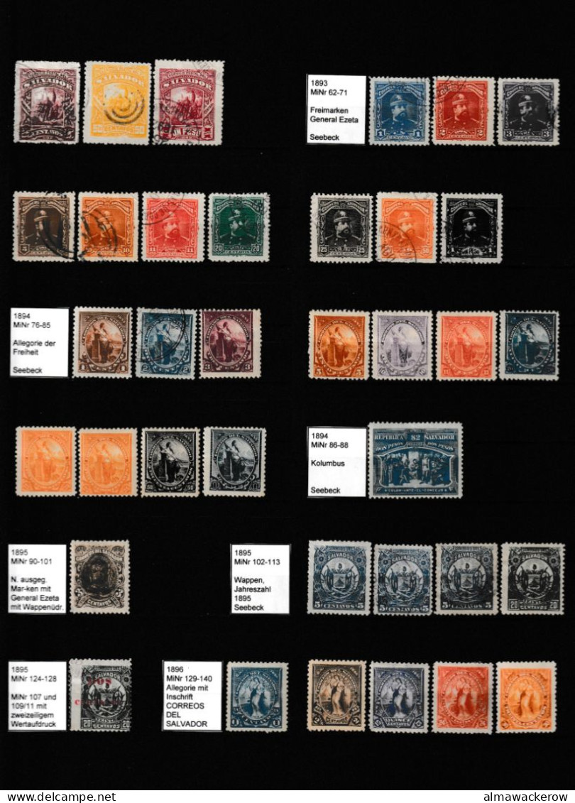 El Salvador 1867-1991 Collection Of Stamps From The First Issue Mainly Used O - Salvador