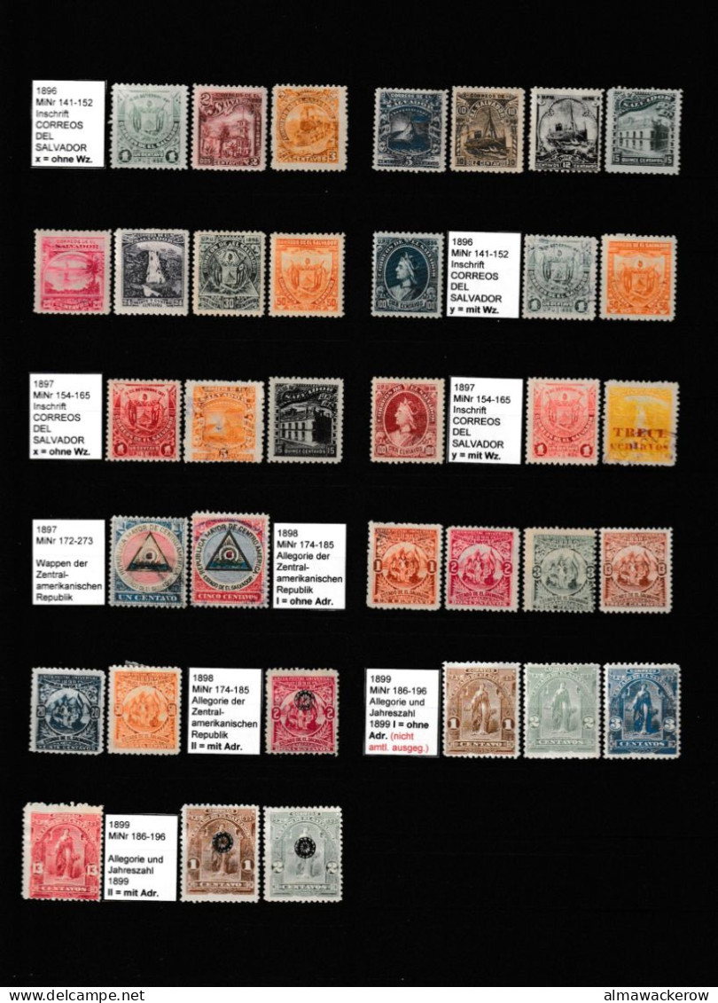 El Salvador 1867-1991 Collection Of Stamps From The First Issue Mainly Used O - Salvador