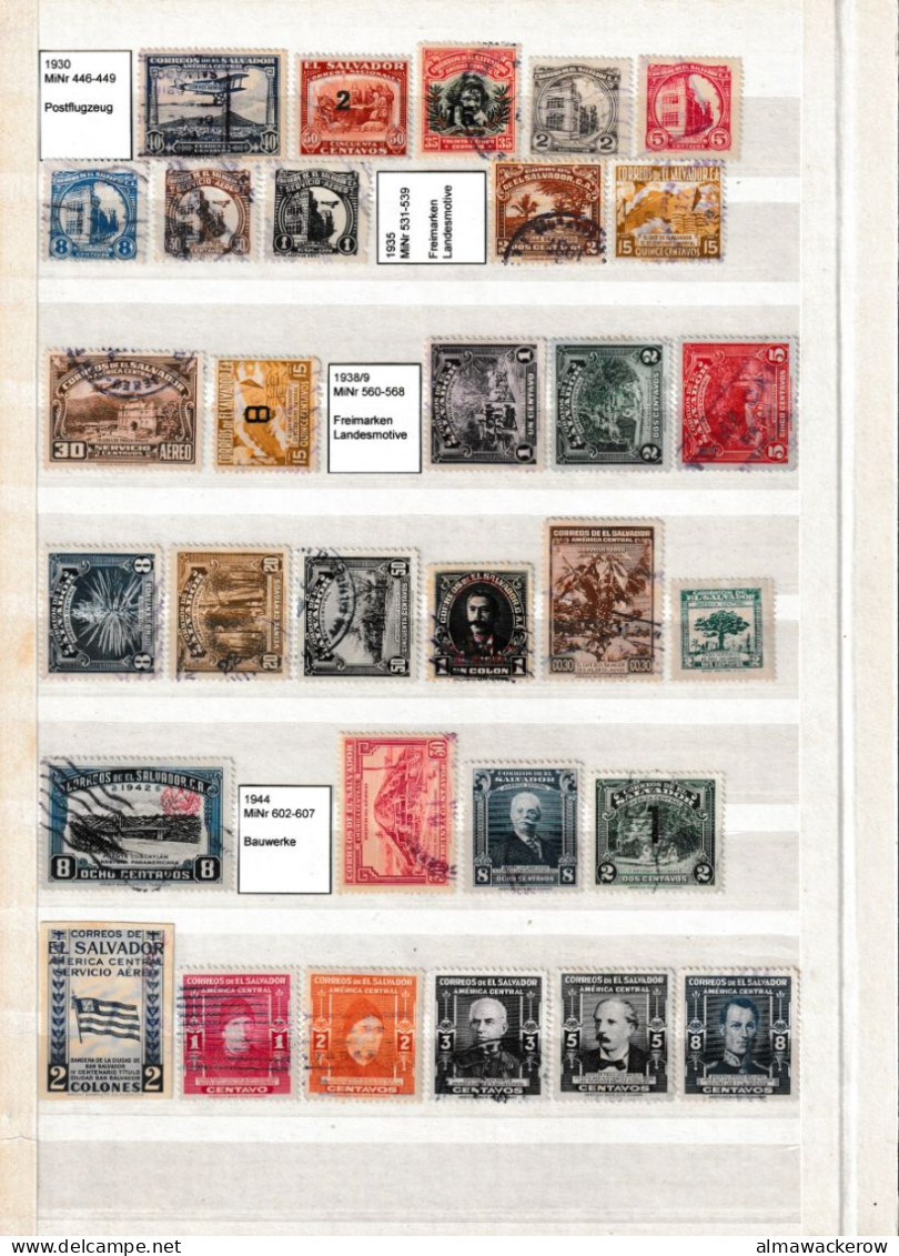 El Salvador 1867-1991 collection of stamps from the first issue mainly used o