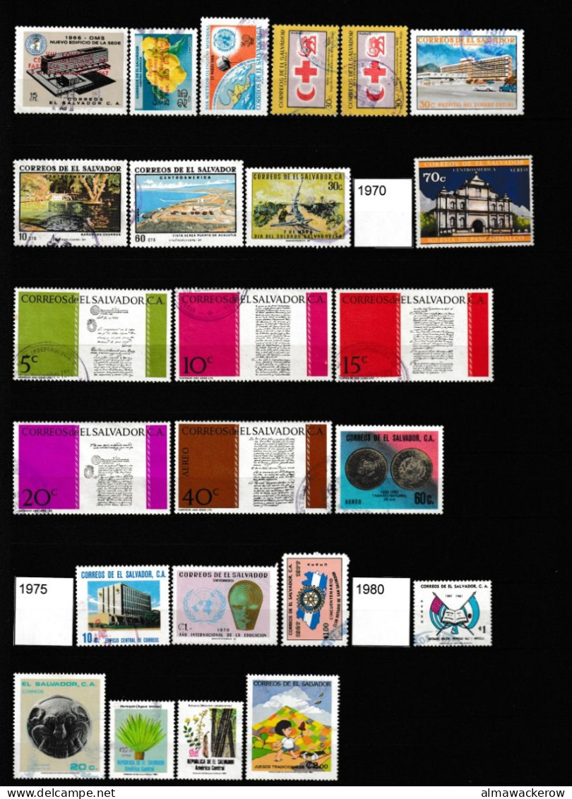 El Salvador 1867-1991 collection of stamps from the first issue mainly used o