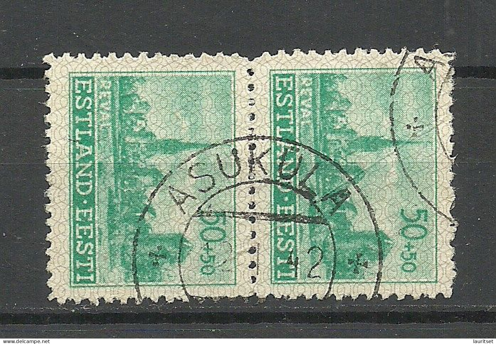 Estland Estonia 1942 O ASUKÜLA German Occupation Michel 7 As Pair - Estonia