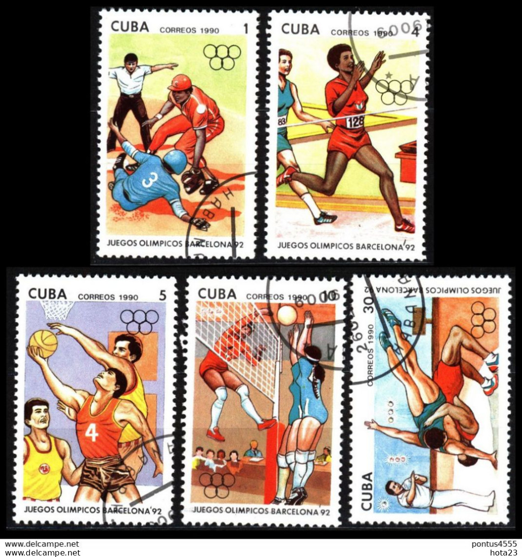 (!) Cuba 1990 Olympia In Spain - Barselona 1992  - Athletics Block 118 S/S Block + Stamp Set Used - Gebraucht