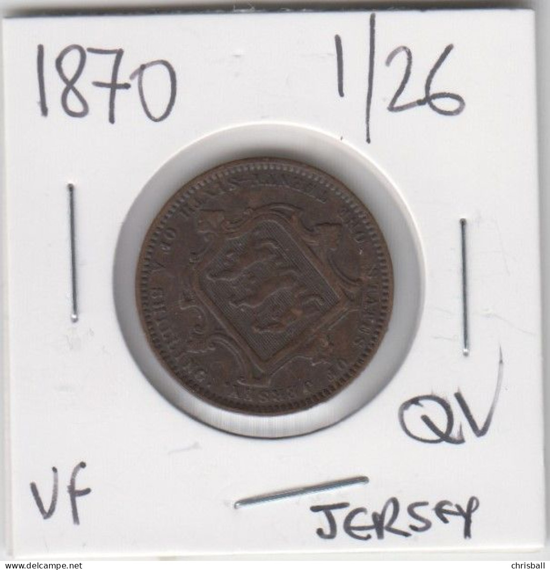 Jersey 1870 Coin Queen Victoria One Twentysixth Of A Shilling Condition Very Fine - Jersey