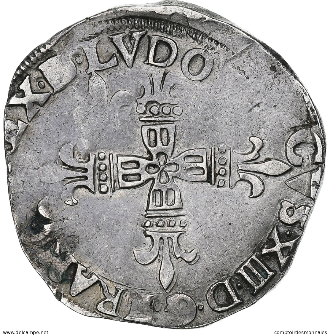 France, Louis XIII, 1/4 Ecu De Béarn, 1629, Morlaas, Argent, TTB+, Gadoury:30 - 1610-1643 Louis XIII The Just
