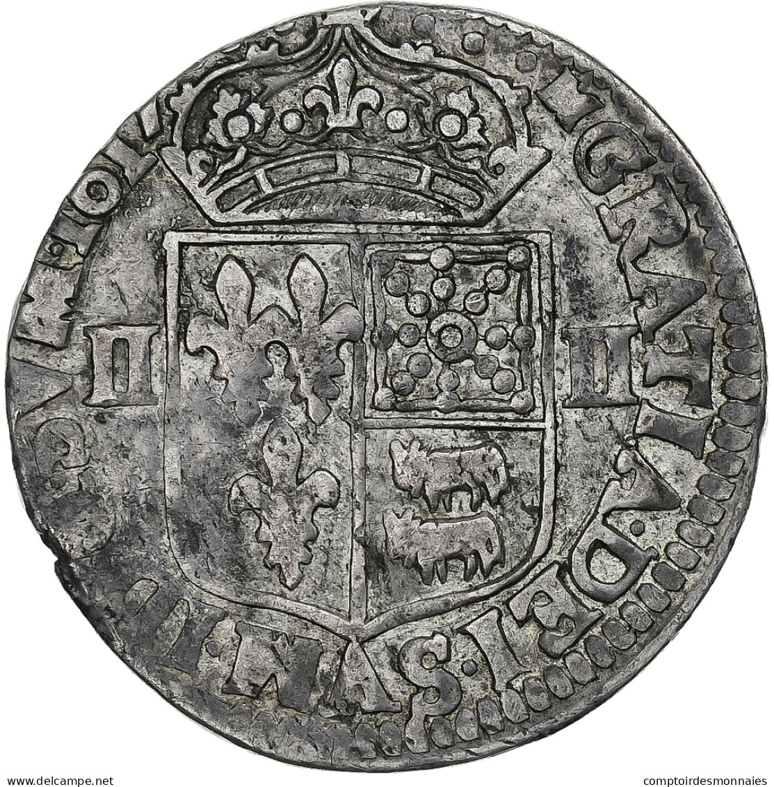 France, Louis XIII, 1/4 Ecu De Béarn, 1617, Pau, Argent, TTB, Gadoury:30 - 1610-1643 Louis XIII Le Juste