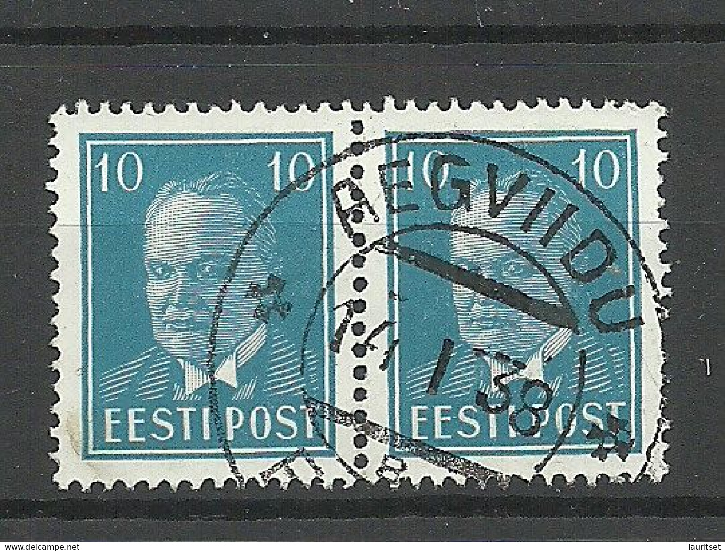 Estland Estonia 1938 O AEGVIIDU "B" Michel 117 As Pair - Estonia