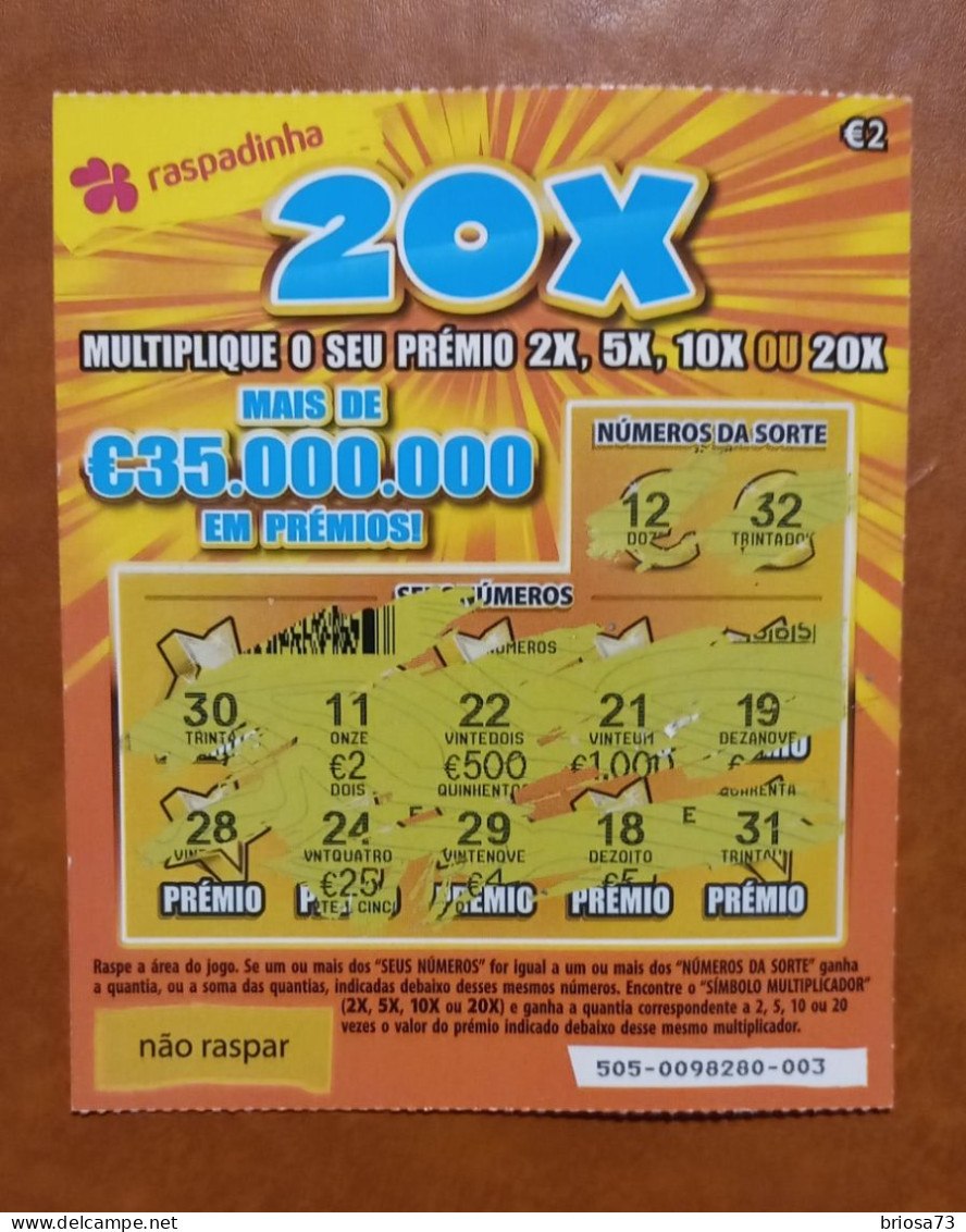 Loterie Instantanée Au Portugal.  20X - Lottery Tickets