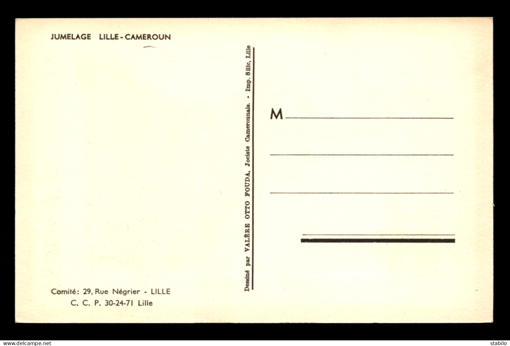 MISSIONS - JUMELAGE CAMEROUN-DIOCESE DE LILLE - CARTE GEOGRAPHIQUE - Misiones