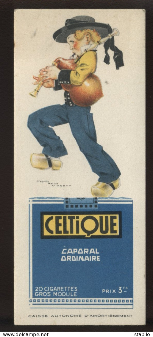 MARQUE PAGE - ILLUSTRATEURS RENE VINCENT ET POULBOT - CIGARETTES CELTIQUE -  LOTERIE NATIONALE - Segnalibri