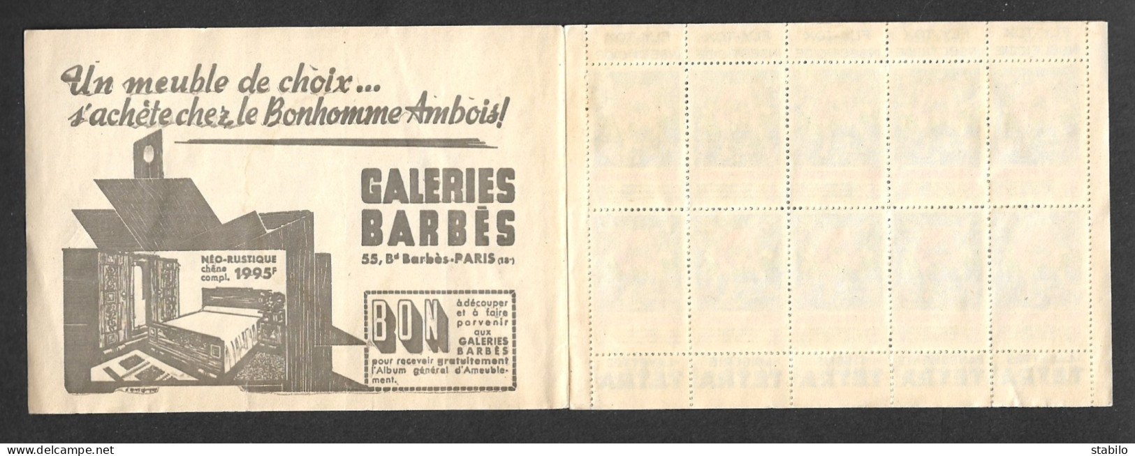 CARNET DE VIGNETTES - COMITE DE DEFENSE CONTRE LA TUBERCULOSE 1938 - FORMAT PLIE 13 X 9 CM - Cinderellas