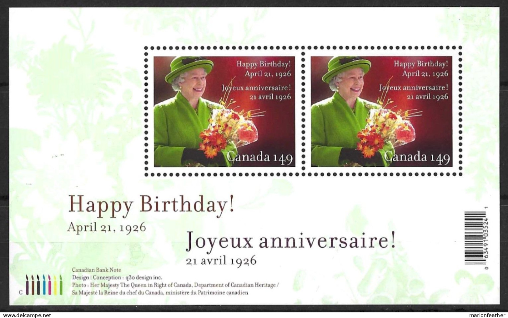 CANADA....QUEEN ELIZABETH II...(1952-22.)..." 2004.."...QE II...BIRTHDAY.......MINI SHEET.....MNH.. - Chines. Neujahr