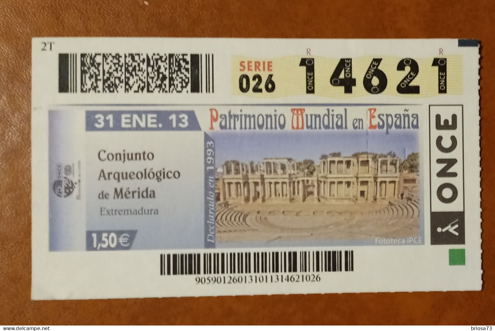 Loterie Once España .Patrimonio Mundial - Lottery Tickets