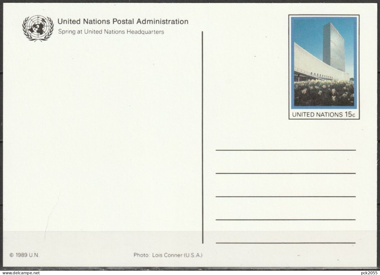 UNO New York 1989  Ganzsache  Mi-Nr. P 12 UNO Hauptquartier  Ungebraucht  (  D 4878  ) - Covers & Documents