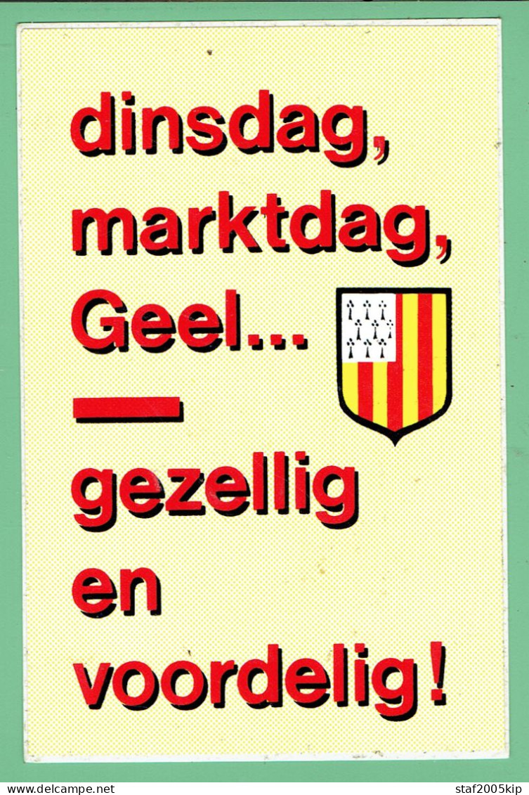 Sticker - Dinsdag Marktdag Geel...Gezellig En Voordelig! - Pegatinas