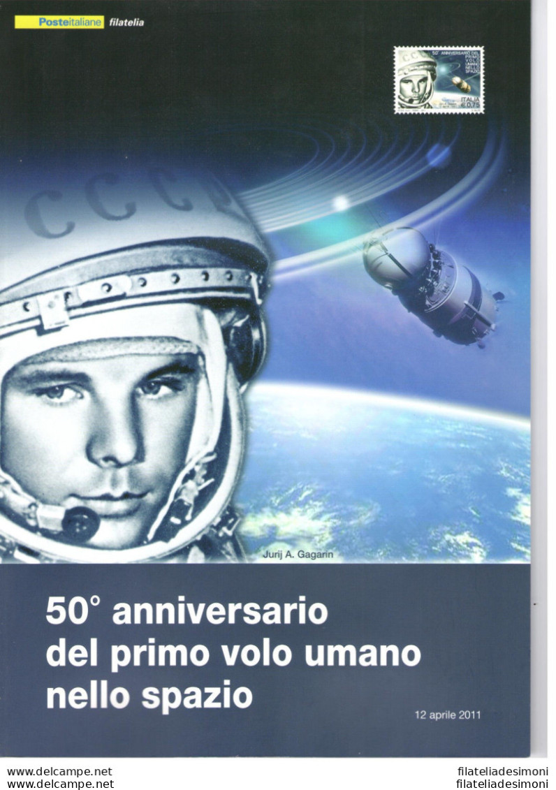 2011 Italia - Repubblica , Folder - Primo Volo Umano Spazio Folder N° 259  -  M - Pochettes