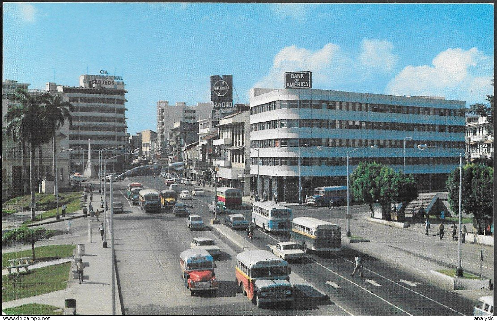 Panama City Central Avenue Street Scene Old PPC 1960s - Panamá