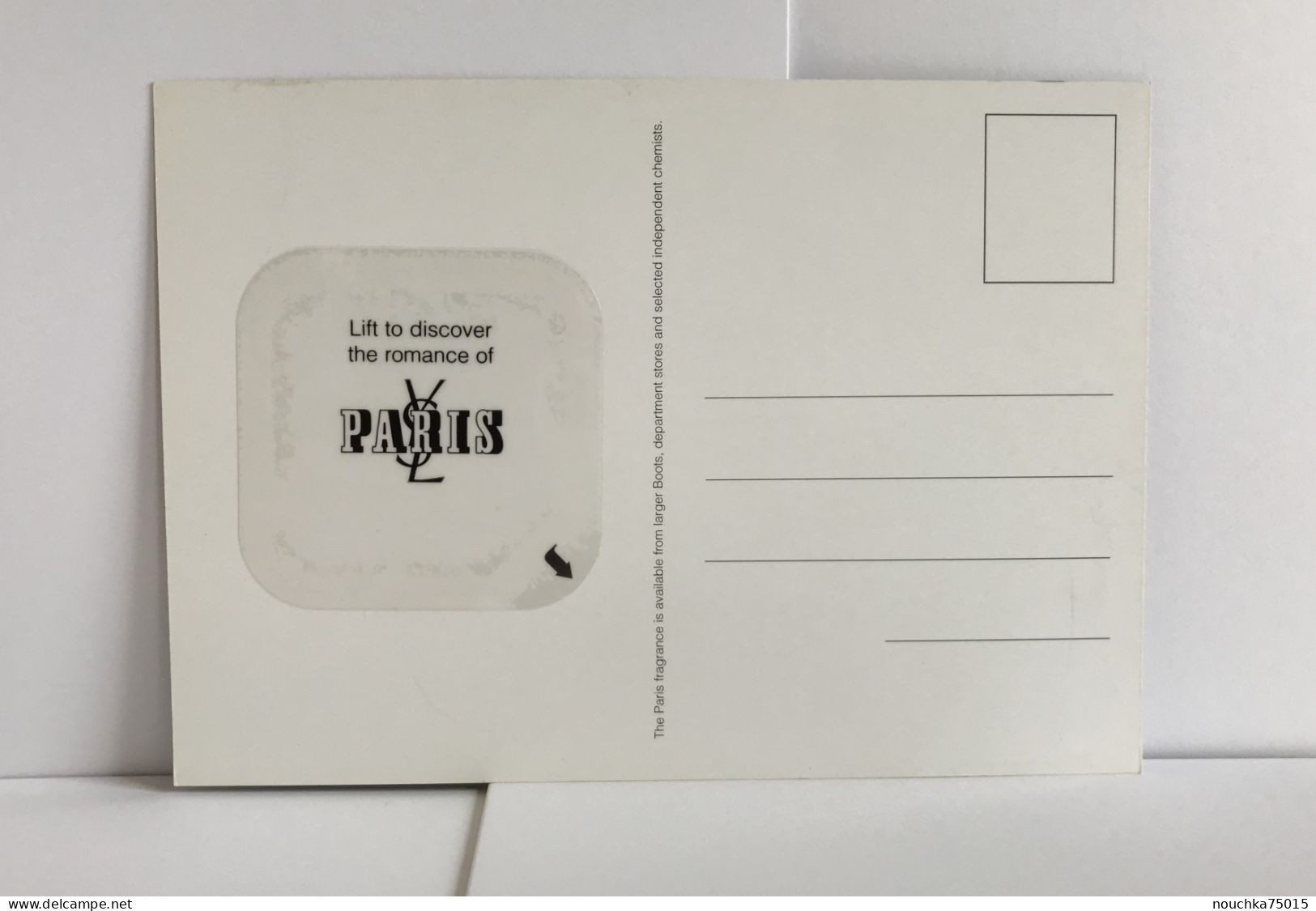 YSL (Yves Saint Laurent) - Paris, Carte Postale Avec Patch - Profumeria Moderna (a Partire Dal 1961)
