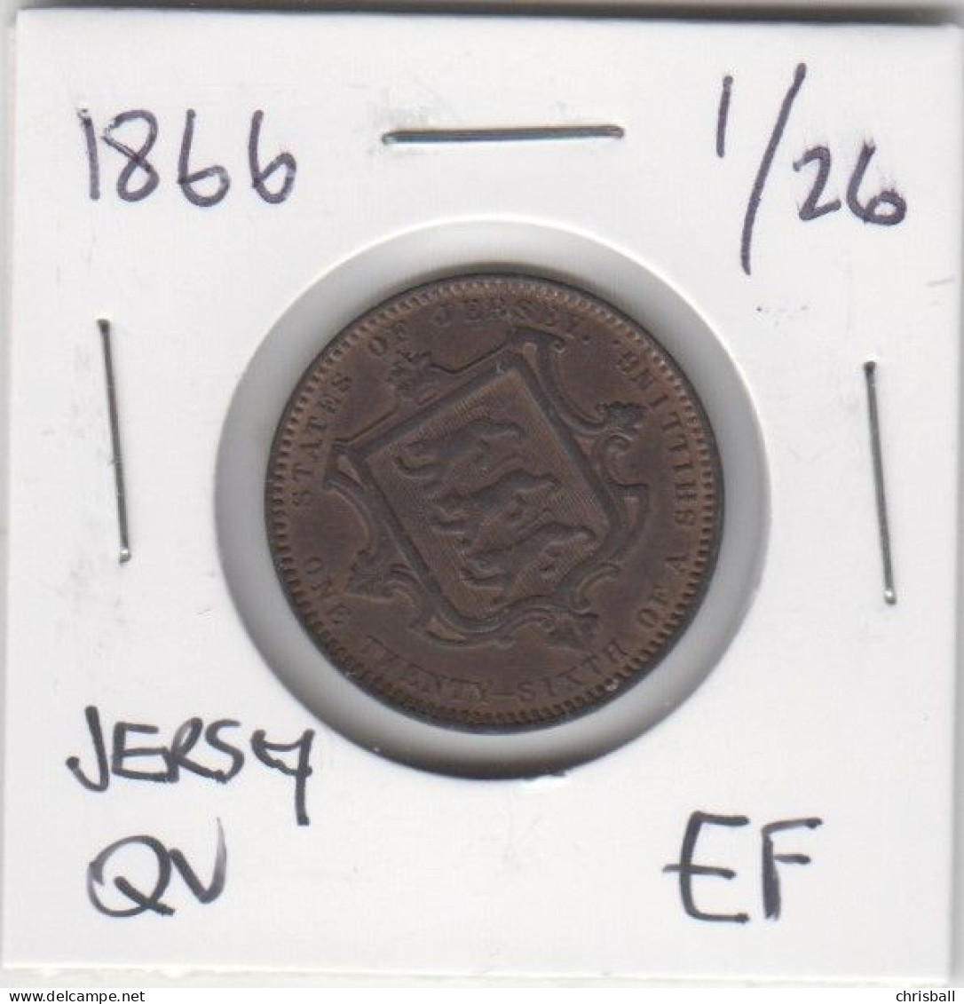 Jersey 1866 Coin Queen Victoria One Twentysixth Of A Shilling Condition Extra Fine - Jersey