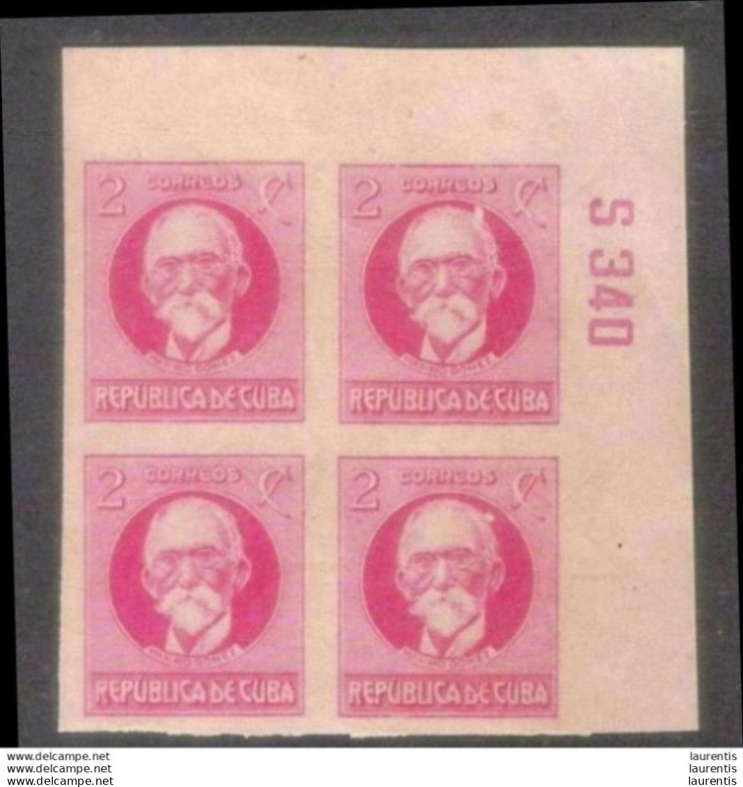 575  2c Imperforated - Block With Plate Number - No Gum - Cb - 2,55 - Nuovi