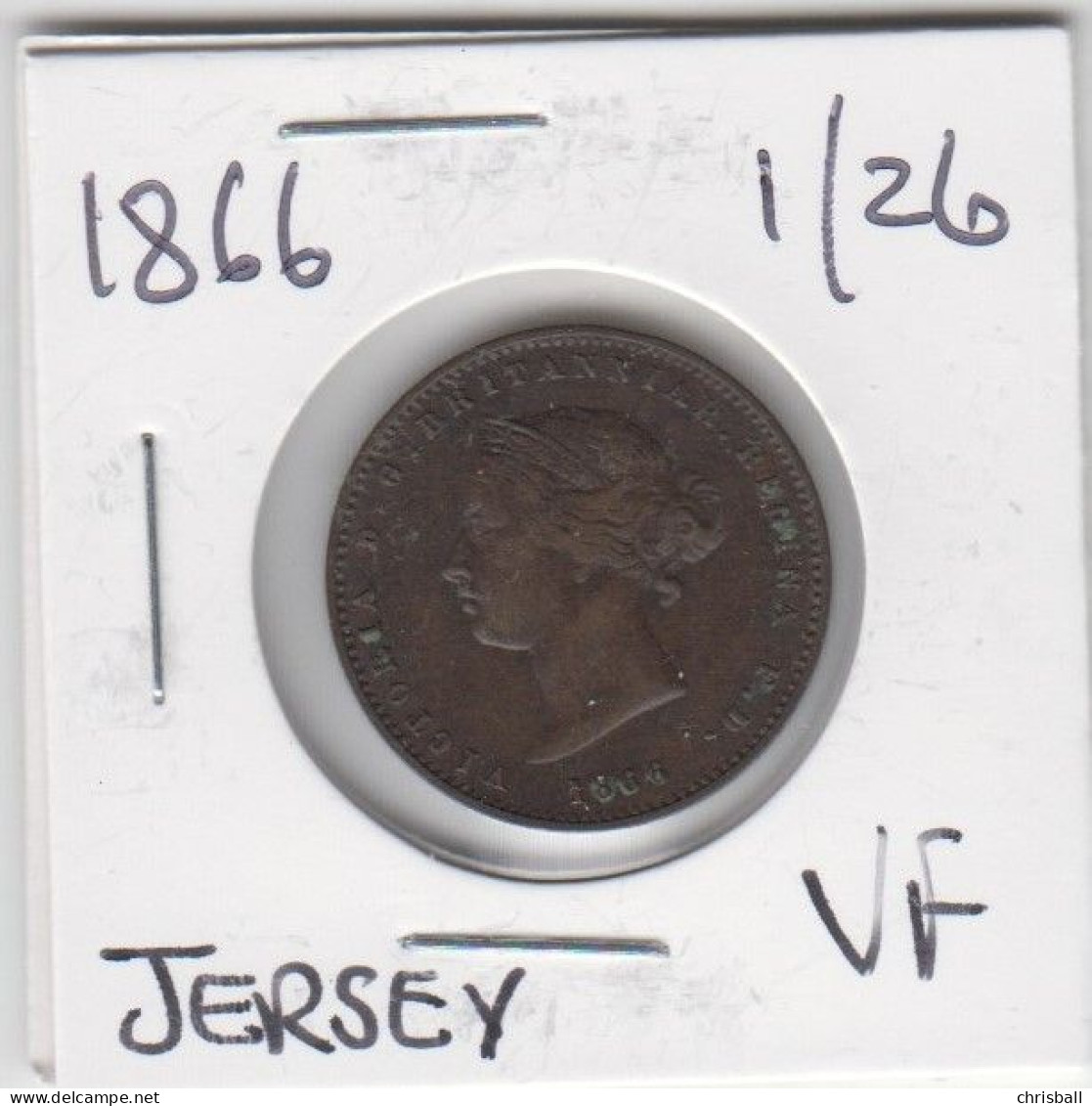 Jersey 1866 Coin Queen Victoria One Twentysixth Of A Shilling Condition Very Fine - Jersey