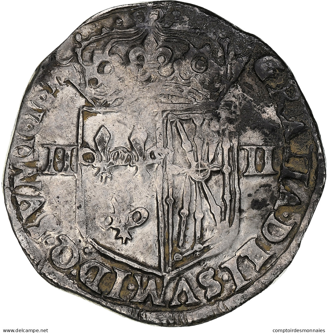 France, Louis XIII, 1/4 Écu De Navarre, 1616, Saint-Palais, Argent, TTB - 1589-1610 Enrique IV