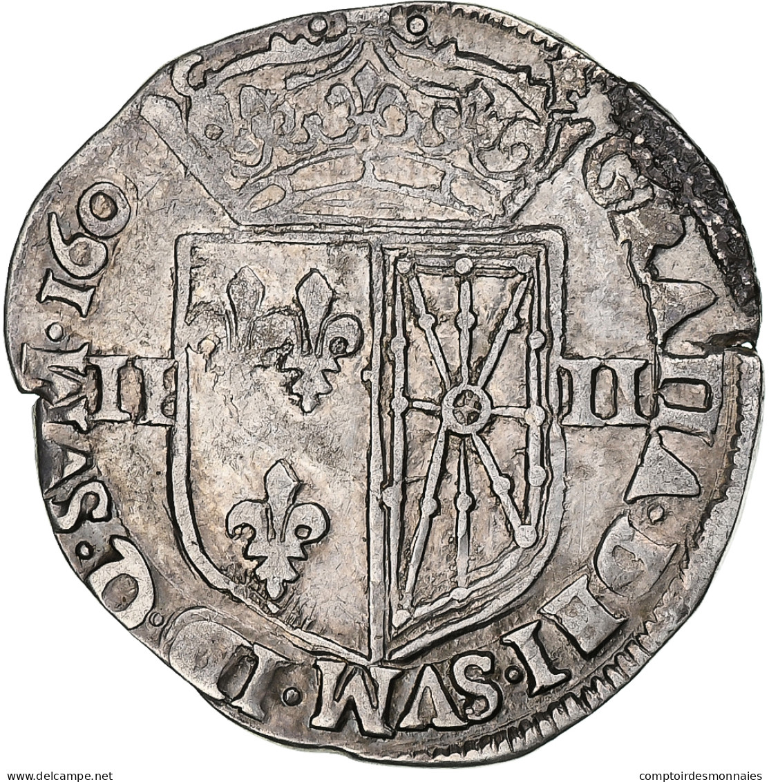 France, Henri IV, 1/4 Écu De Navarre, 1601, Saint-Palais, Argent, TTB+ - 1589-1610 Heinrich IV.