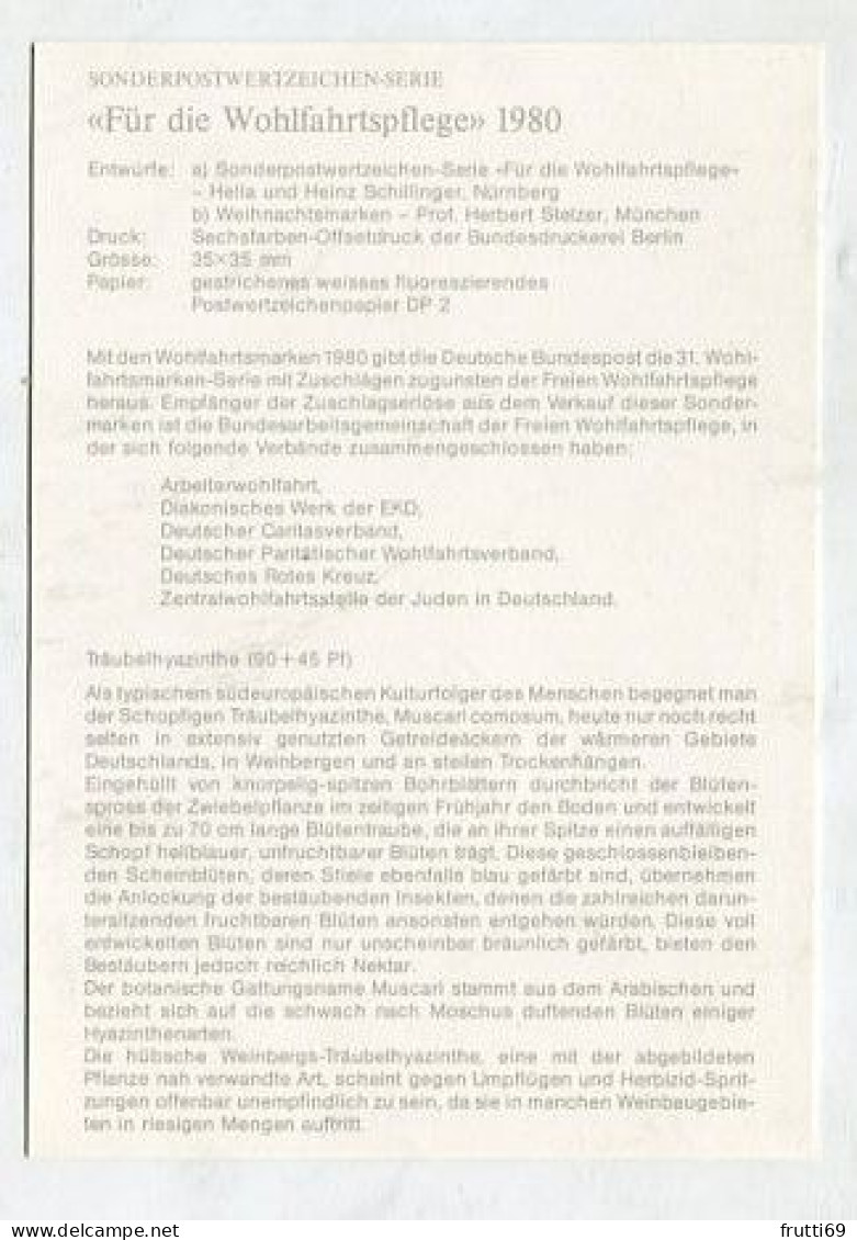 MC 211855 GERMANY - 1980 - Für Die Wohlfahrtspflege - Träubelhyazinthe - 1961-1980