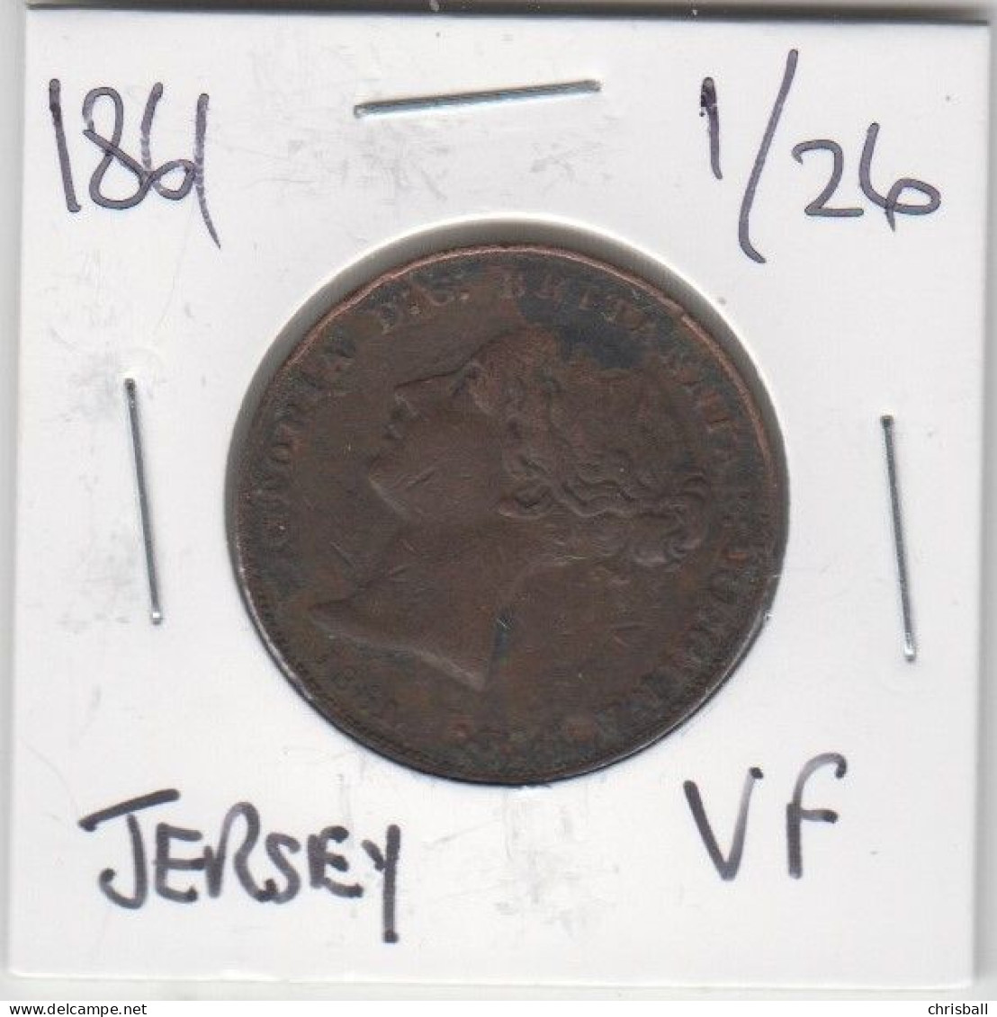 1861 Jersey Coin Queen Victoria One Twentysixth Of A Shilling, Condition Very Fine - Jersey