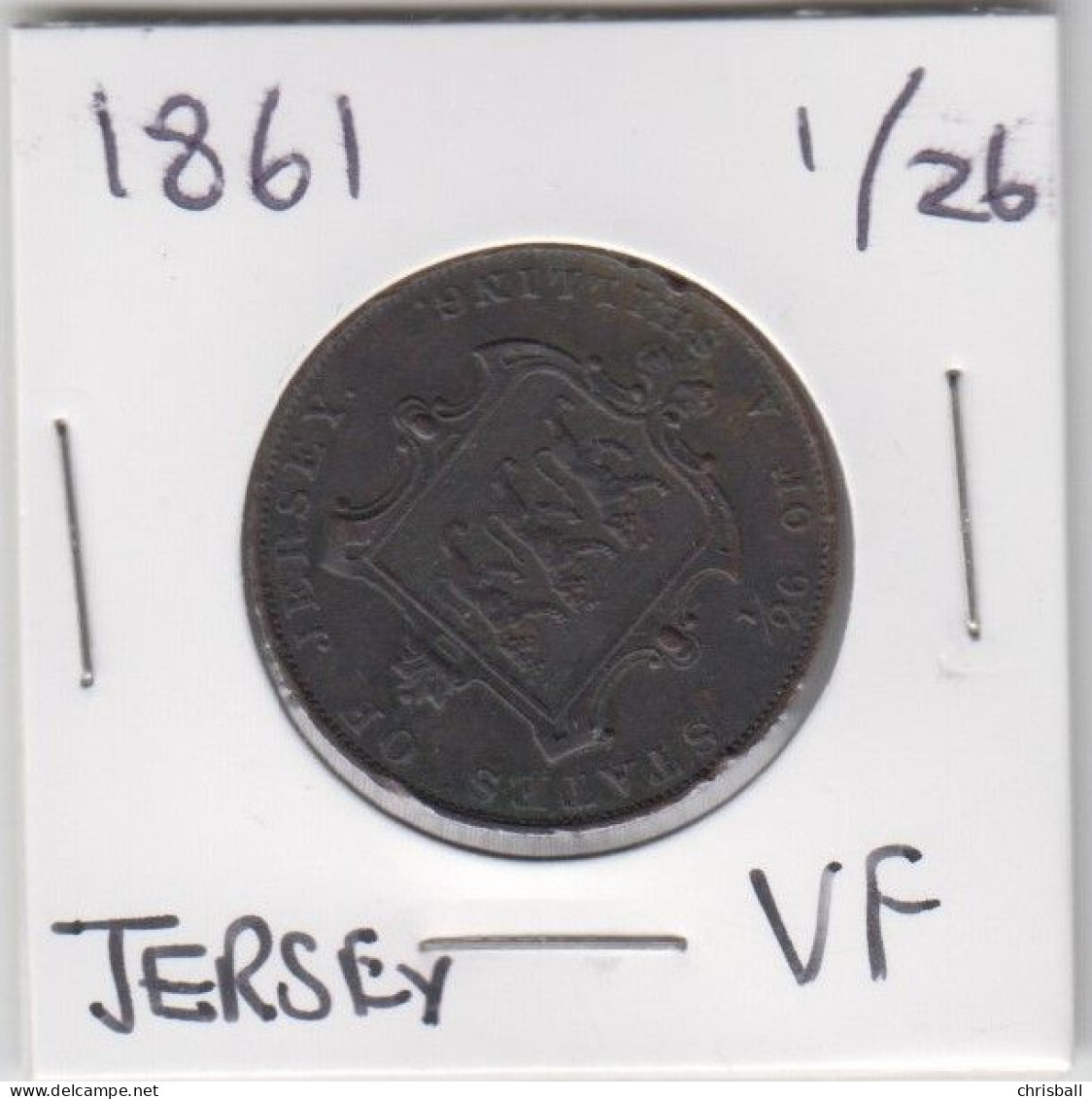 1861 Jersey Coin Queen Victoria One Twentysixth Of A Shilling, Condition Very Fine - Jersey