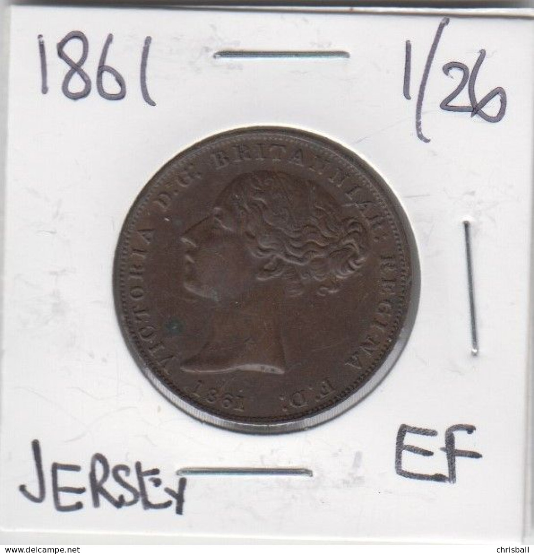 1861 Jersey Coin Queen Victoria One Twentysixth Of A Shilling, Condition Extra Fine - Jersey