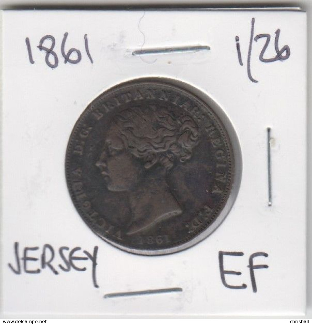 1861 Jersey Coin Queen Victoria One Twentysixth Of A Shilling, Condition Extra Fine - Jersey