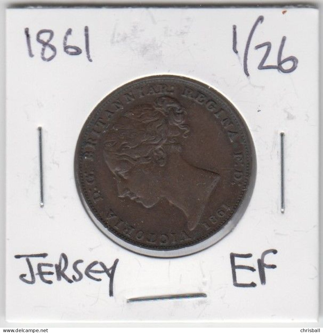 1861 Jersey Coin Queen Victoria One Twentysixth Of A Shilling, Condition Extra Fine - Jersey