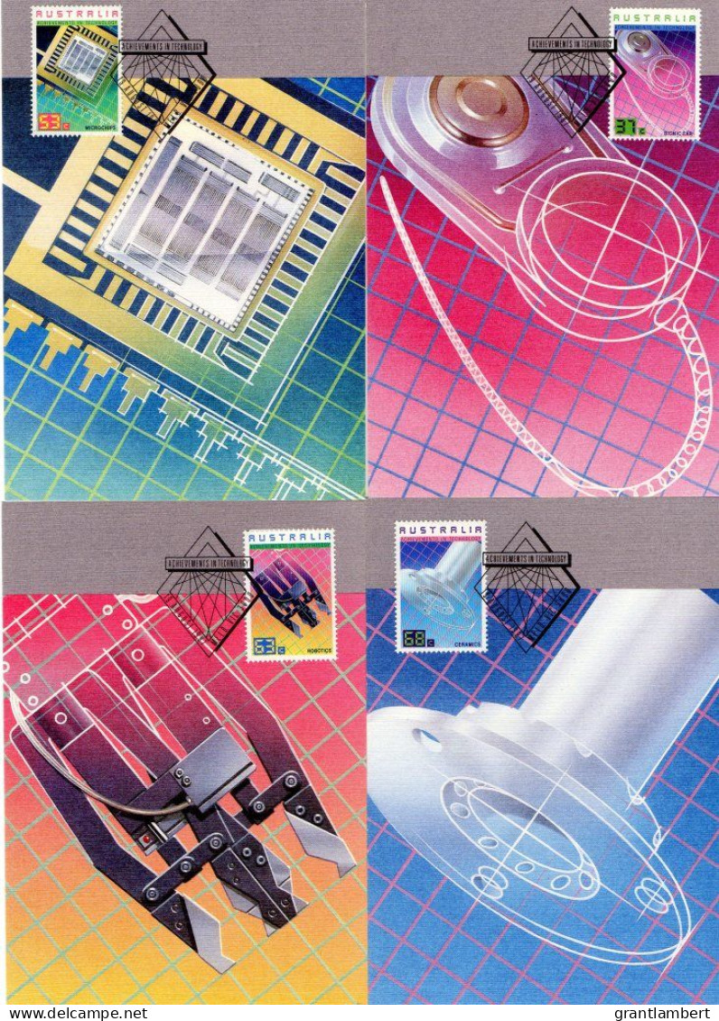 Australia 1987 Achievements In Technology  Set Of 4 Maximum Cards - Maximumkarten (MC)