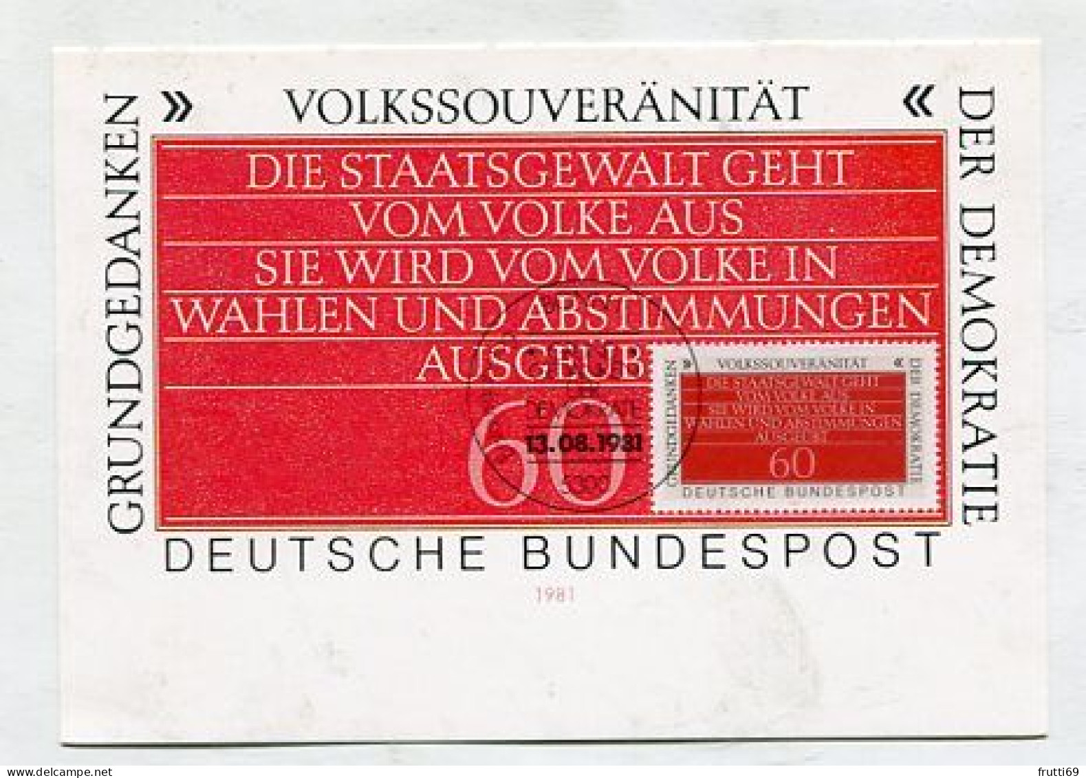 MC 211878 GERMANY - 1981 - Grundgedanken Der Demokratie - 1981-2000