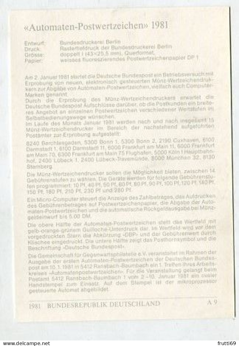 MC 211897 GERMANY - 1981 - Automaten-Postwertzeichen - 1981-2000