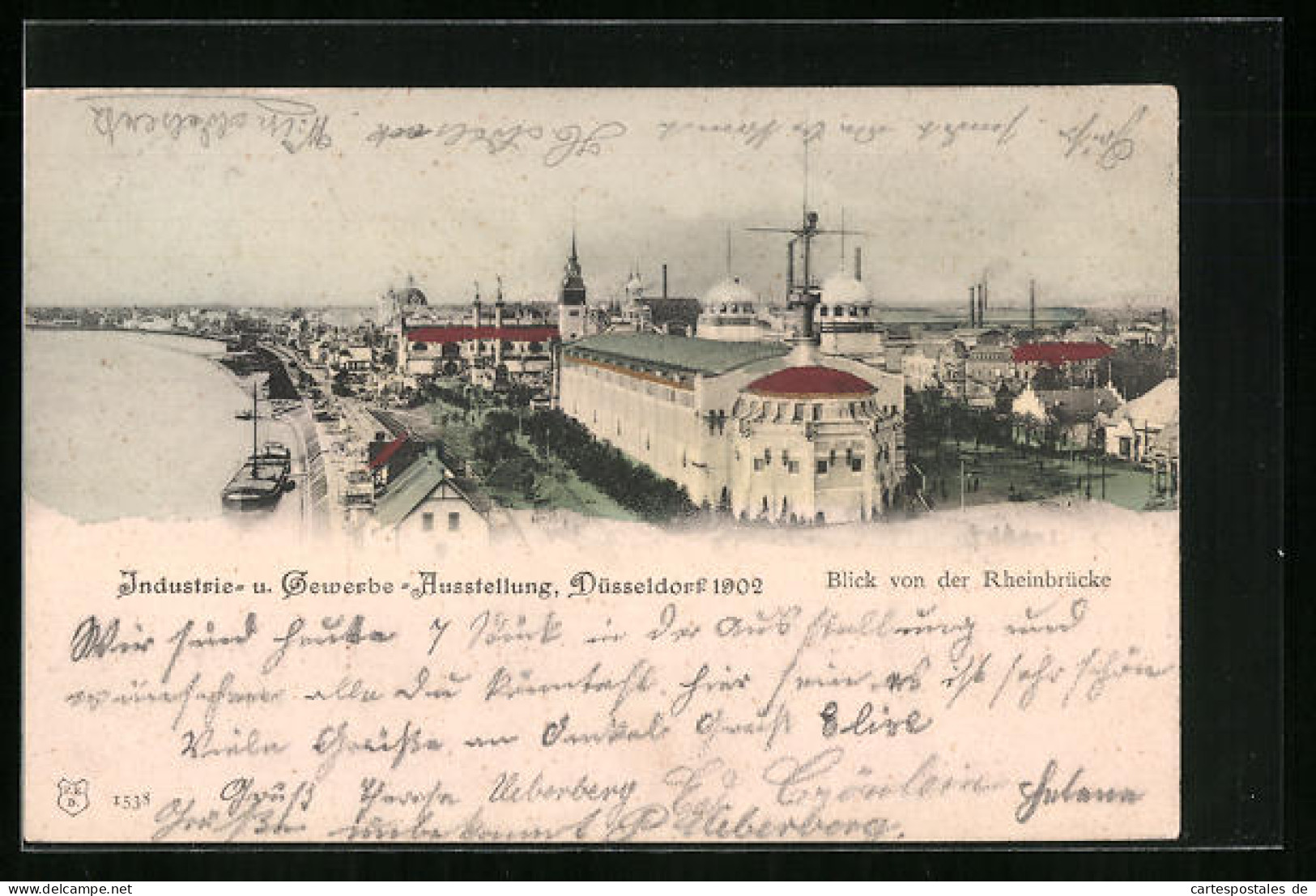 AK Düsseldorf, Industrie- Und Gewerbe-Ausstellung, 1902, Blick Von Der Rheinbrücke  - Expositions