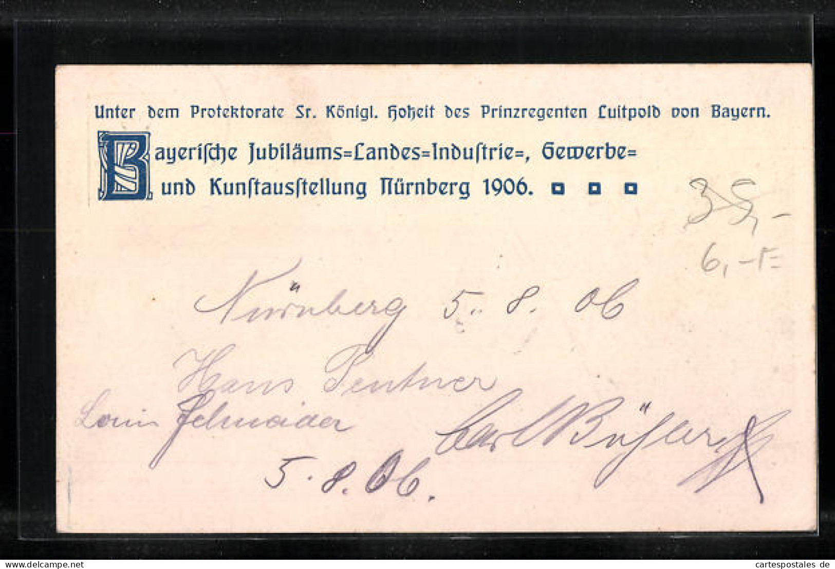 AK Nürnberg, Jubiläums- Und Landesausstellung, 1906, Zwei Frauen Mit Attributen Und Löwen  - Expositions