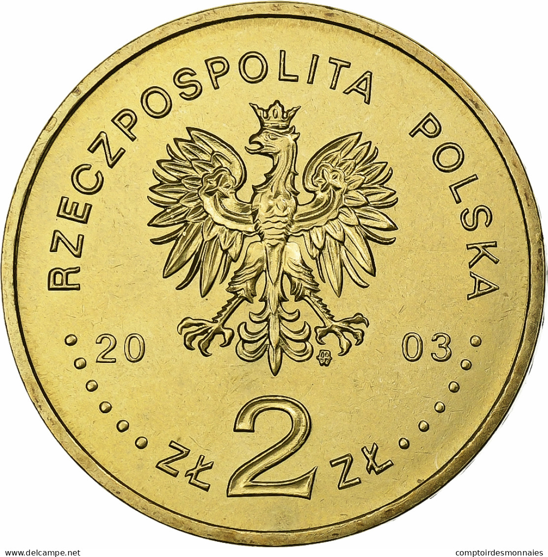 Pologne, 2 Zlote, 2003, Warsaw, Śmigus-dyngus, Laiton, SPL, KM:451 - Pologne