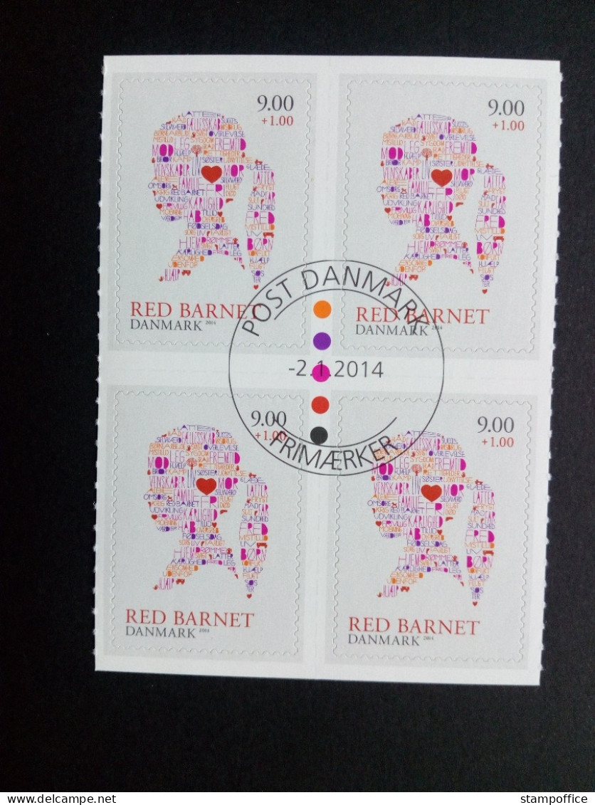 DÄNEMARK MI-NR. 1770 O 4er BLOCK KINDERHILFSORGANISATION "RED BARNET" 2014 - Used Stamps