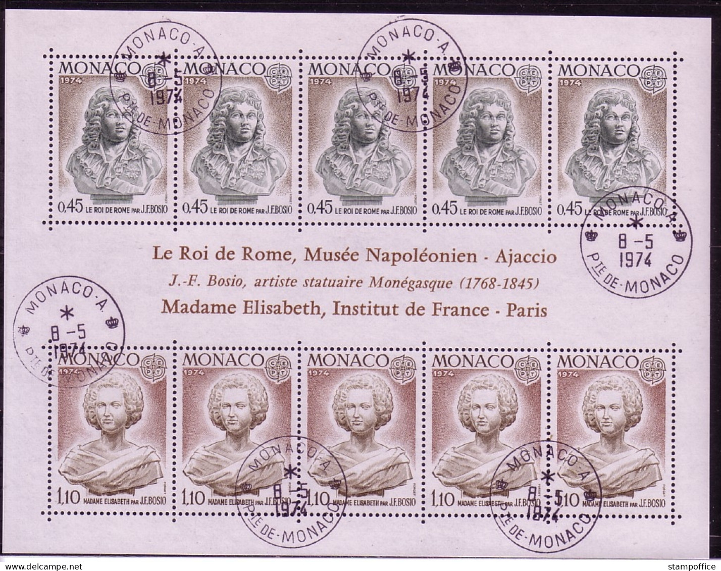 EUROPA CEPT JAHRGANG 1974 GESTEMPELT(USED) 49 WERTE MIT BLOCK SKULPTUREN - 1974