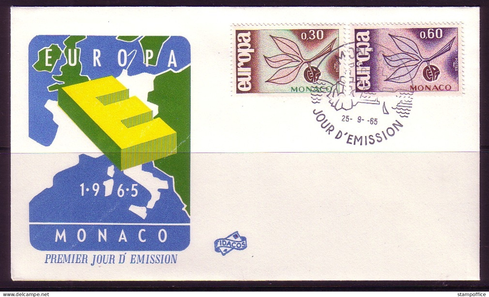 MONACO MI-NR. 810-811 FDC EUROPA 1965 ZWEIG - 1965