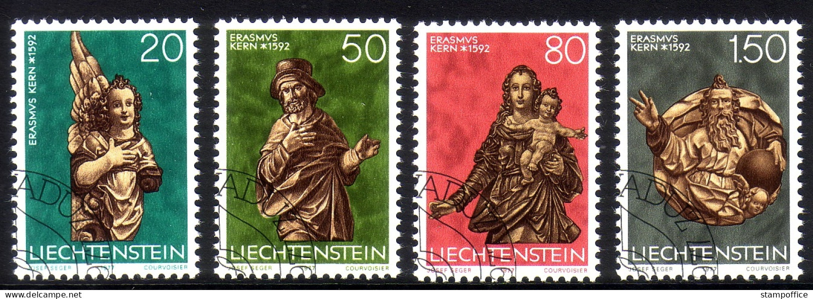 LIECHTENSTEIN MI-NR. 688-691 GESTEMPELT(USED) WEIHNACHTEN 1977 SKULPTUREN - Gebruikt