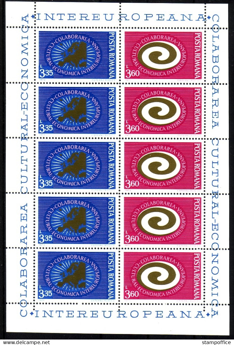 RUMÄNIEN MI-NR. 3120-3121 POSTFRISCH(MINT) KLEINBOGEN MITLÄUFER 1973 INTEREUROPA - Idee Europee