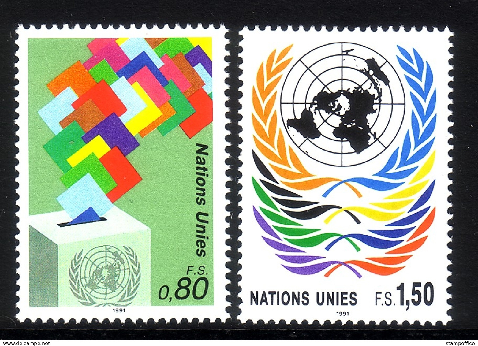 UNO GENF MI-NR. 200-201 POSTFRISCH(MINT) FREIMARKEN UNO EMBLEM 1991 - Unused Stamps