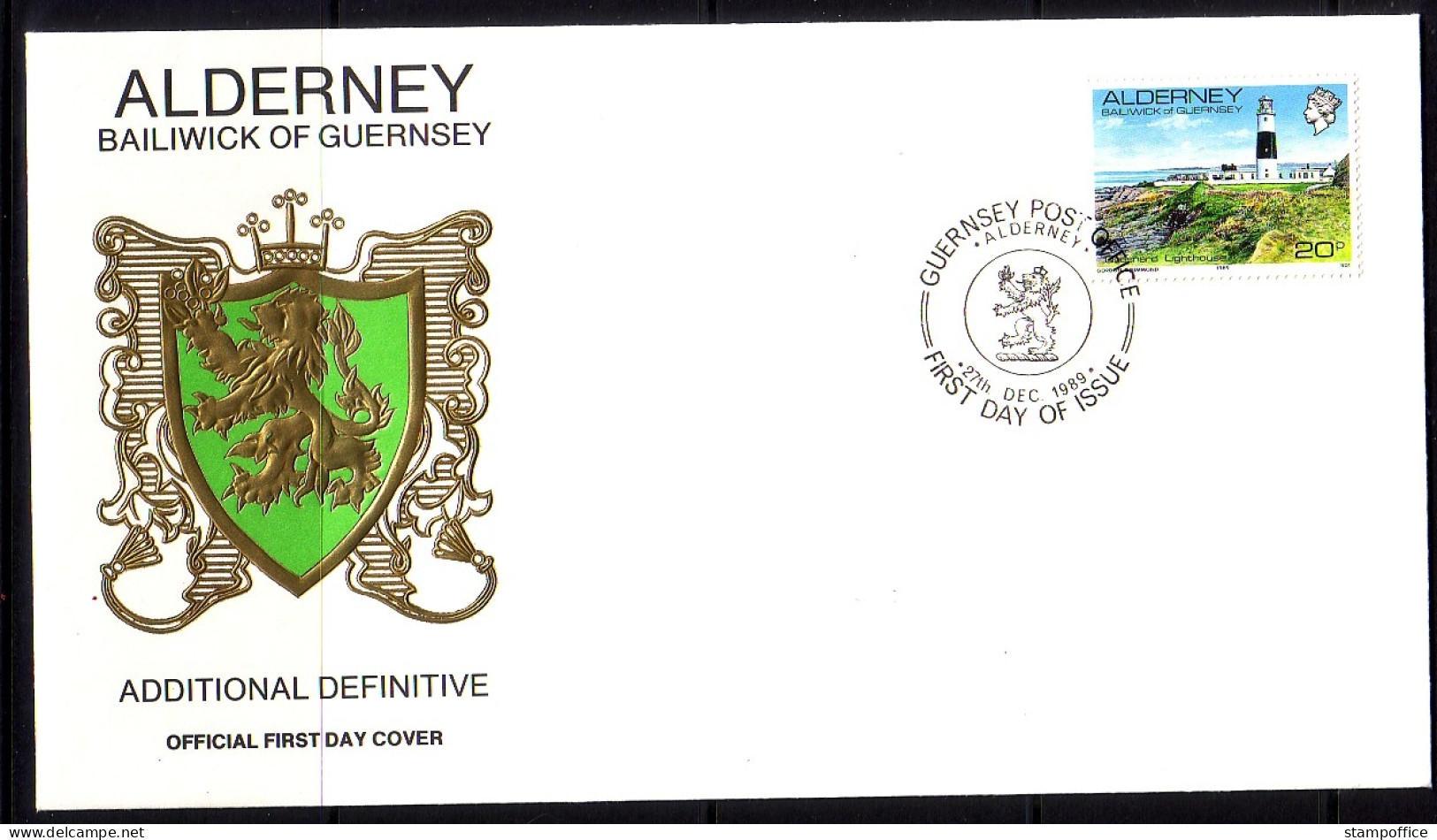 ALDERNEY MI-NR. 42 FDC QUESNARD LEUCHTTURM 1989 - Alderney