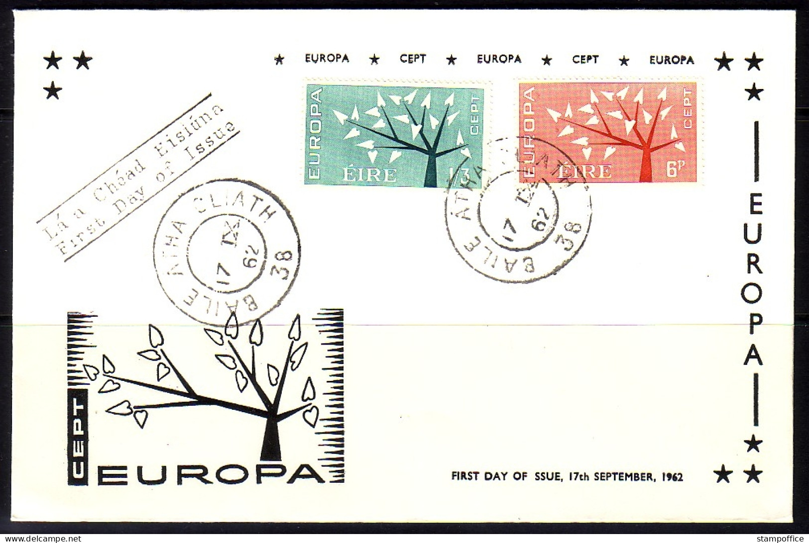 IRLAND MI-NR. 155-156 FDC CEPT 1962 BAUM - 1962